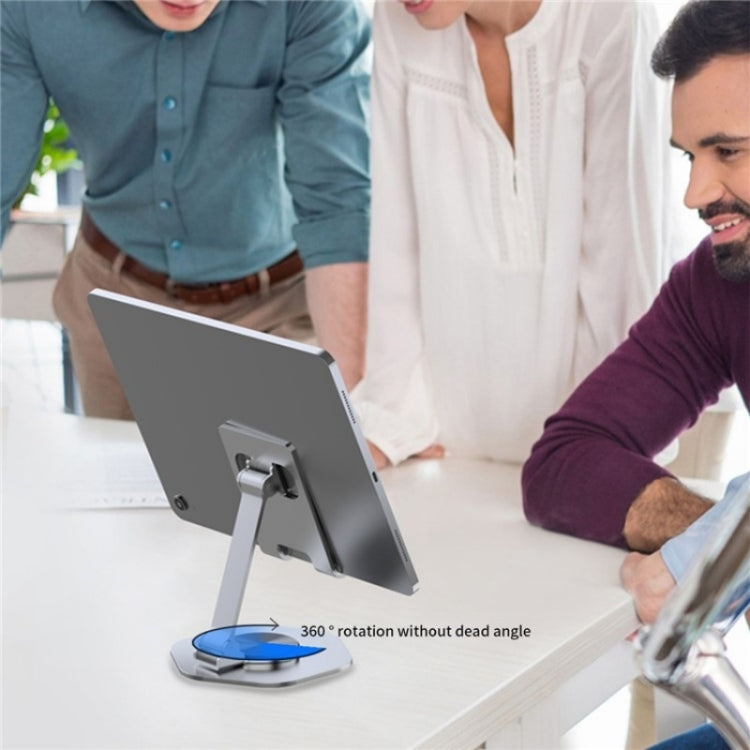 YY-020 360 Degree Rotation Folding Aluminum Alloy Tablet Phone Bracket(Silver) - Desktop Holder by buy2fix | Online Shopping UK | buy2fix