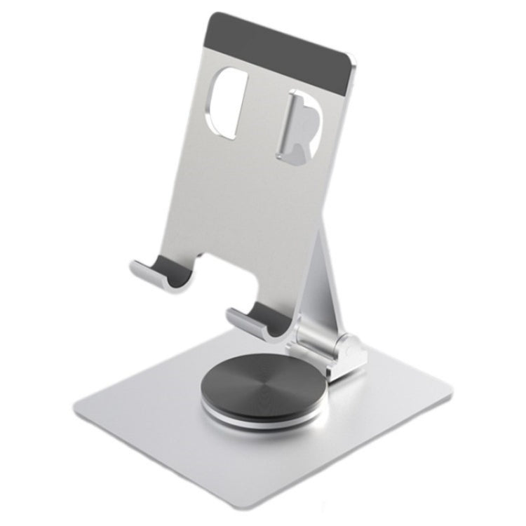 YY-022 360 Degree Rotation Aluminum Alloy Desktop Phone Tablet Holder(Silver) - Desktop Holder by buy2fix | Online Shopping UK | buy2fix