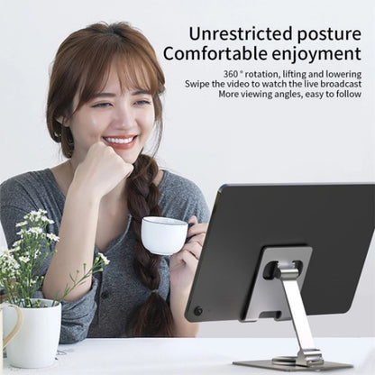 YY-022 360 Degree Rotation Aluminum Alloy Desktop Phone Tablet Holder(Grey) - Desktop Holder by buy2fix | Online Shopping UK | buy2fix