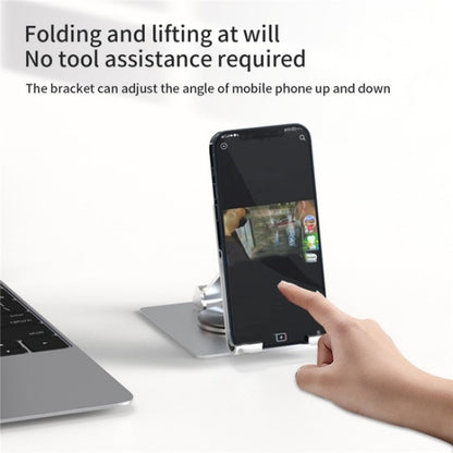 YY-022 360 Degree Rotation Aluminum Alloy Desktop Phone Tablet Holder(Silver) - Desktop Holder by buy2fix | Online Shopping UK | buy2fix