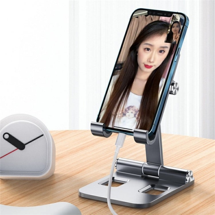 YY-003 Foldable Aluminum Alloy Desktop Tablet Phone Holder(Silver) - Desktop Holder by buy2fix | Online Shopping UK | buy2fix