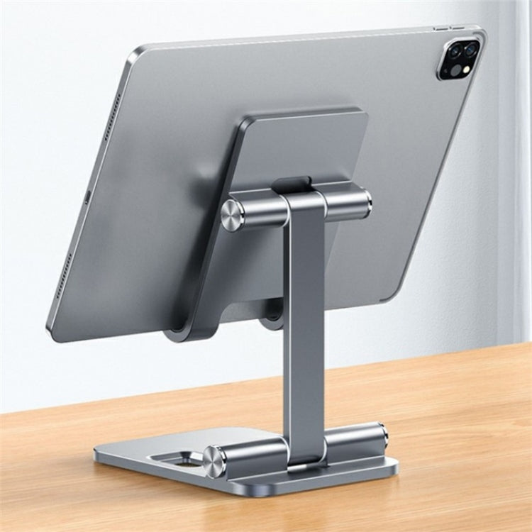 YY-003 Foldable Aluminum Alloy Desktop Tablet Phone Holder(Grey) - Desktop Holder by buy2fix | Online Shopping UK | buy2fix