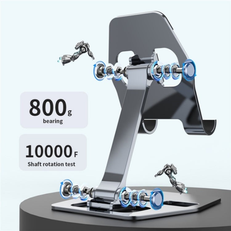 YY-018 Foldable Aluminum Alloy Desktop Phone Tablet Holder(Silver) - Desktop Holder by buy2fix | Online Shopping UK | buy2fix