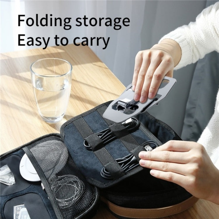 YY-018 Foldable Aluminum Alloy Desktop Phone Tablet Holder(Black) - Desktop Holder by buy2fix | Online Shopping UK | buy2fix