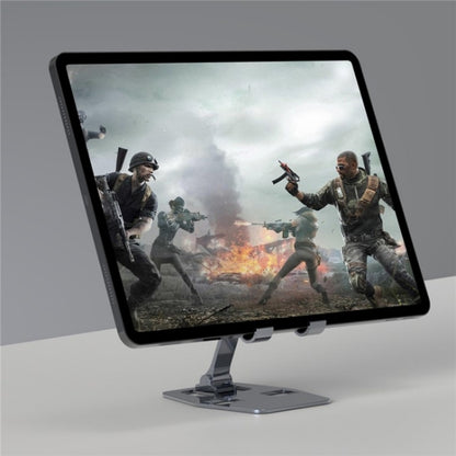 YY-018 Foldable Aluminum Alloy Desktop Phone Tablet Holder(Silver) - Desktop Holder by buy2fix | Online Shopping UK | buy2fix