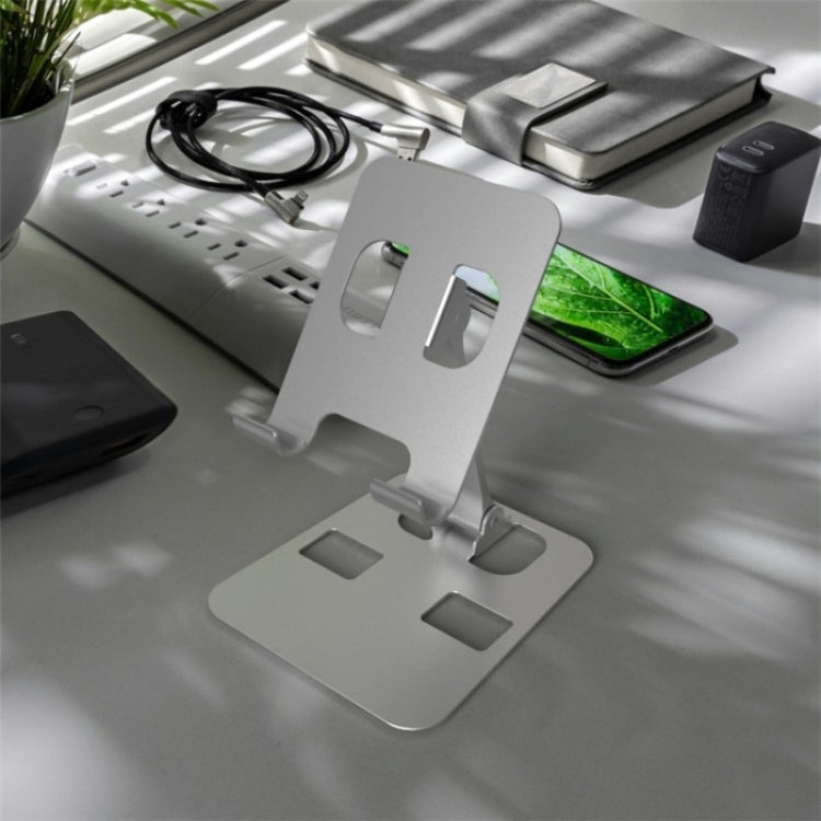 YY-026 Foldable Aluminum Alloy Desktop Phone Stand(Black) - Desktop Holder by buy2fix | Online Shopping UK | buy2fix