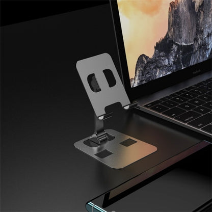 YY-026 Foldable Aluminum Alloy Desktop Phone Stand(Black) - Desktop Holder by buy2fix | Online Shopping UK | buy2fix
