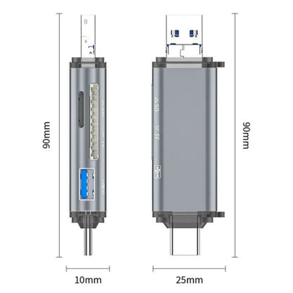 ADS-306 U-Disk Data Transfer Adapter USB / 8 Pin / Type-C Plug SD TF Card Reader by buy2fix