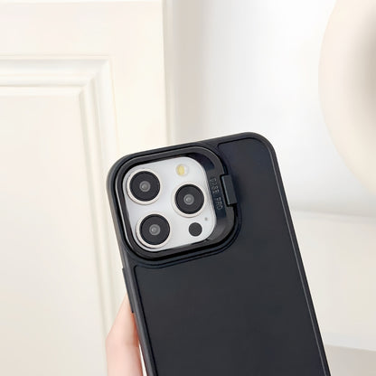 For iPhone 16 Pro Max Lens Frame Holder Shockproof Phone Case(Black) - iPhone 16 Pro Max Cases by buy2fix | Online Shopping UK | buy2fix