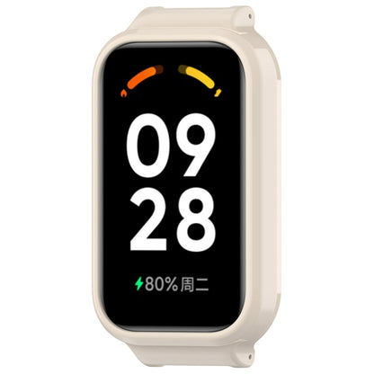 For Xiaomi Smart Band 8 Active Half Pack PC Watch Protective Case(Creamy White) - Watch Cases by buy2fix | Online Shopping UK | buy2fix