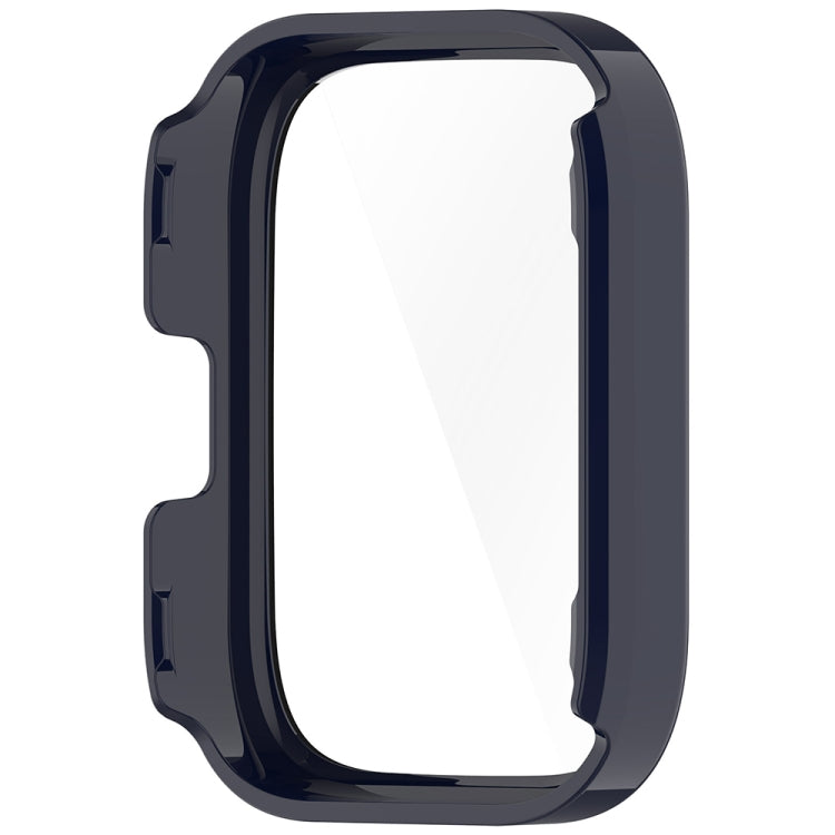 For Amazfit bip5 Unity PC + Tempered Glass Film Integrated Watch Protective Case(Ink Blue) - Watch Cases by buy2fix | Online Shopping UK | buy2fix