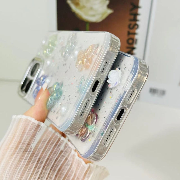 For iPhone 16 Plus 3D Colorful Crystal Butterfly TPU Phone Case(Butterfly Pearl) - iPhone 16 Plus Cases by buy2fix | Online Shopping UK | buy2fix