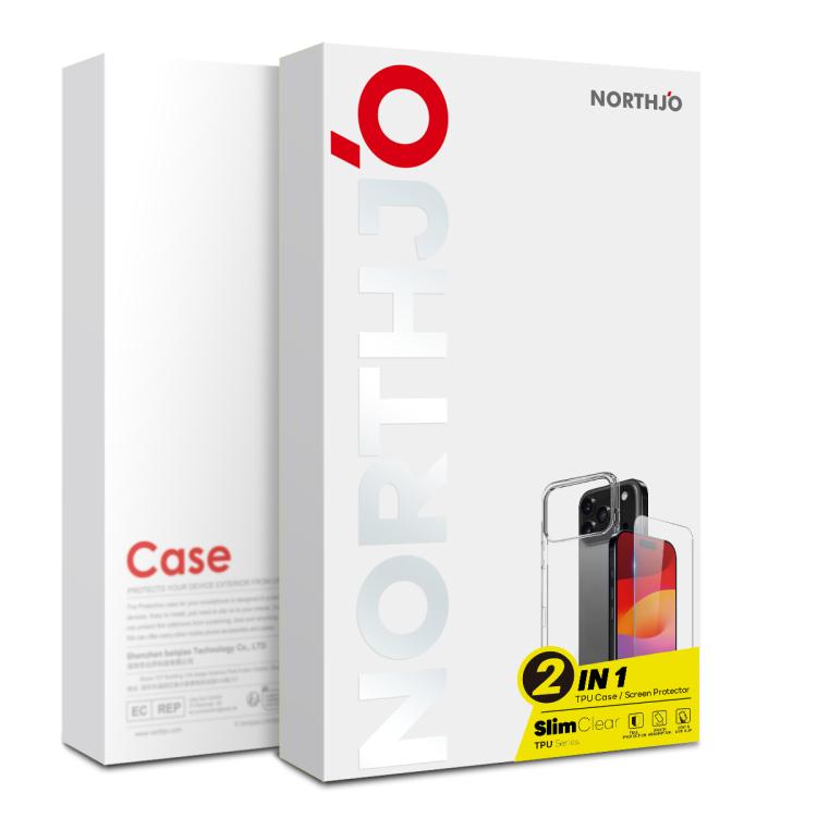 For iPhone 17 Pro NORTHJO 2 in 1 TPU Phone Case Screen Protector Tempered Glass Film(Clear) - iPhone 17 Pro Cases by NORTHJO | Online Shopping UK | buy2fix