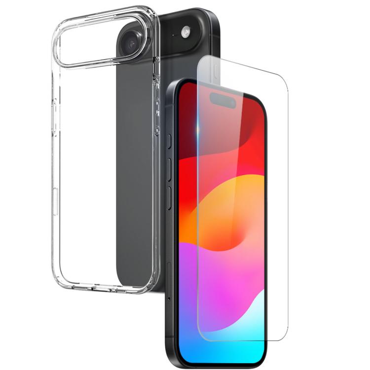 For iPhone 17 Air NORTHJO 2 in 1 TPU Phone Case Screen Protector Tempered Glass Film(Clear) - iPhone 17 Air Cases by NORTHJO | Online Shopping UK | buy2fix