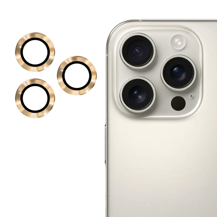 For iPhone 16 Pro / 16 Pro Max ENKAY 9H Rear Lens Aluminium Alloy Tempered Glass Film(Golden) by ENKAY