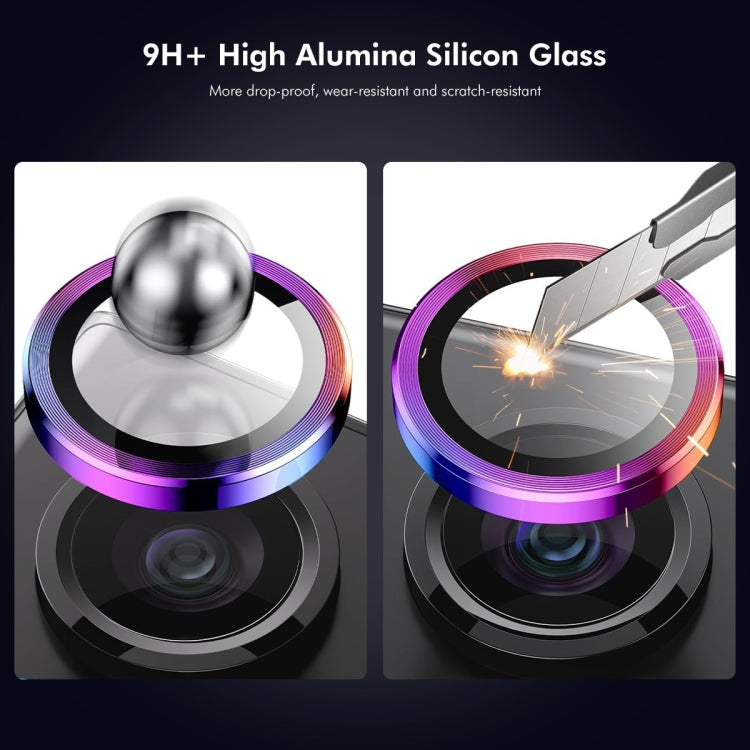 For iPhone 16 / 16 Plus ENKAY Hat-Prince AR 9H Rear Lens Aluminium Alloy Tempered Glass Film(Colorful) by ENKAY