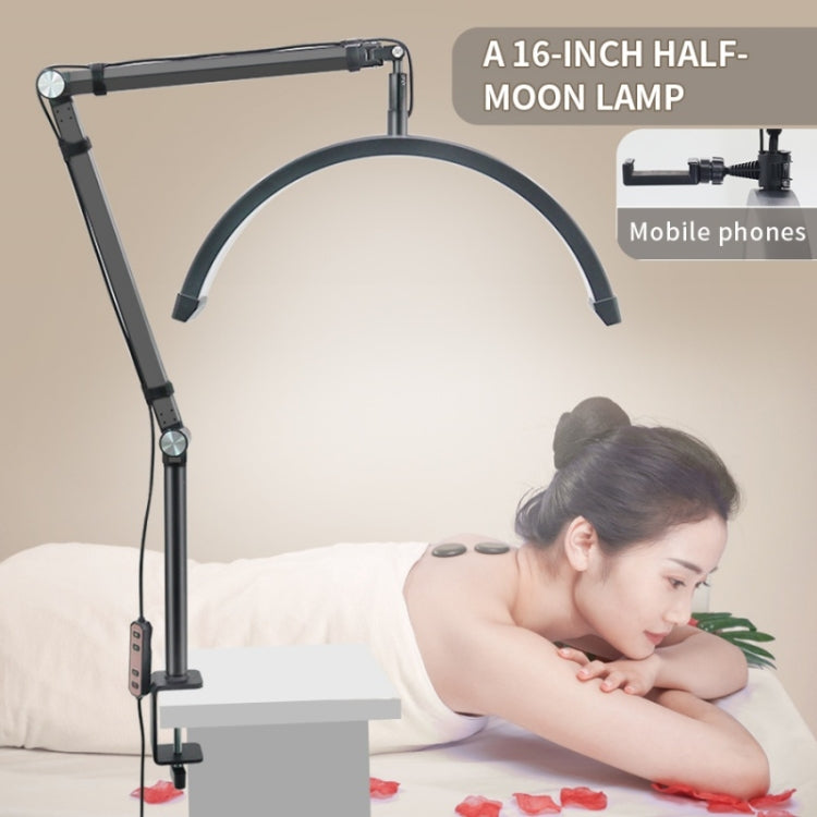 HD-M3X Pro 16 inch Adjustable Brightness Beauty Light Half Moon Light Eyelash Tech Lamp, Plug:US Plug(Black) - Selfie Light by buy2fix | Online Shopping UK | buy2fix