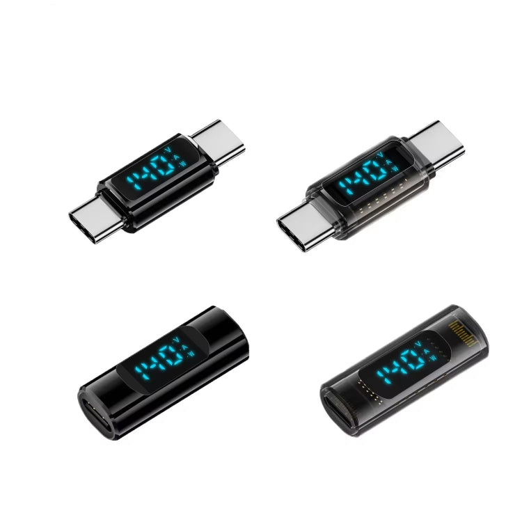 Type-C Male to Type-C Male 40Gbps Data Transmission PD140W Digital Display Adapter(Black) - OTG Adapter by buy2fix | Online Shopping UK | buy2fix