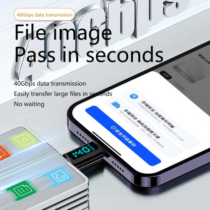 Type-C Male to Type-C Male 40Gbps Data Transmission PD140W Digital Display Adapter(Transparent Black) - OTG Adapter by buy2fix | Online Shopping UK | buy2fix