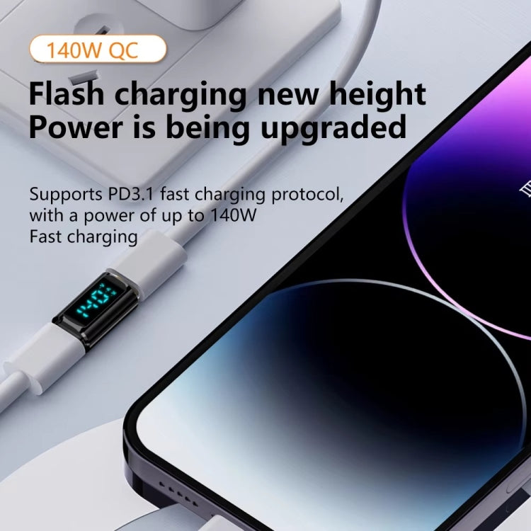 Type-C Male to Type-C Male 40Gbps Data Transmission PD140W Digital Display Adapter(Black) - OTG Adapter by buy2fix | Online Shopping UK | buy2fix