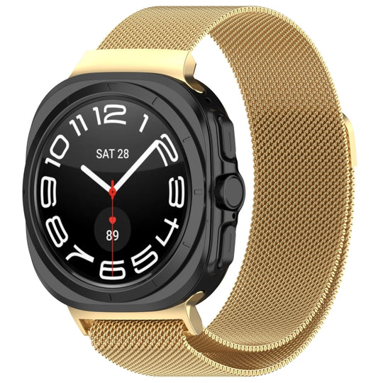 For Galaxy Watch Ultra2 2026 / 2025 / 1 2024 Milan Magnetic Metal Steel Watch Band(Gold)