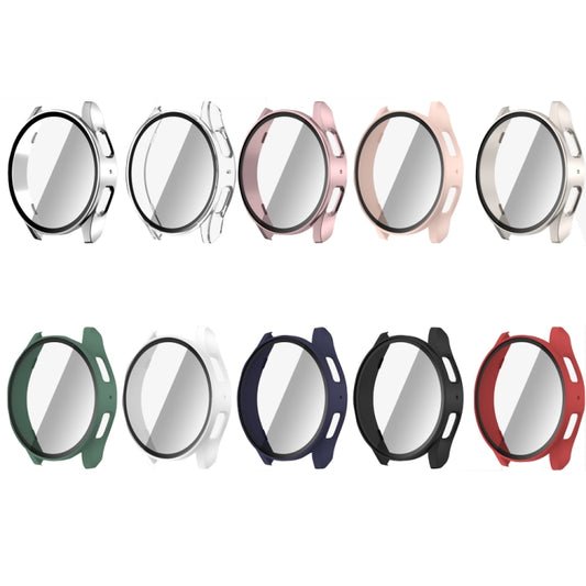 For Samsun Galaxy Watch 7 40mm PC + Tempered Film Integrated Watch Protective Case(Black) by buy2fix