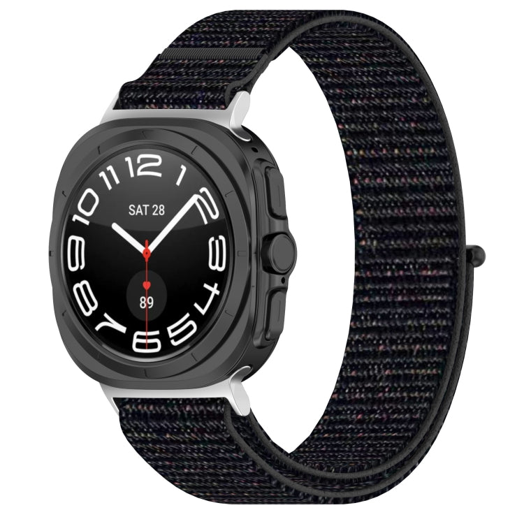 For Samsung Galaxy Watch Ultra 47mm Loop Nylon Hook and Loop Fastener Watch Band(Black) - Watch Bands by buy2fix | Online Shopping UK | buy2fix