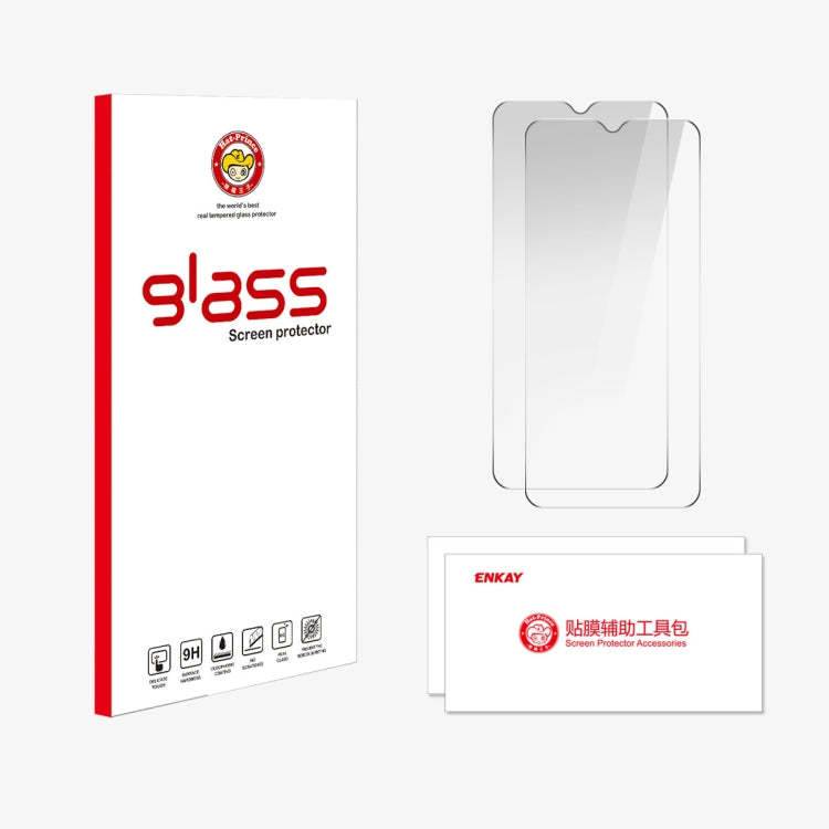 For Motorola Moto E22 4G / E22i 4G 2pcs ENKAY 9H Big Arc Edge High Aluminum-silicon Tempered Glass Film - Motorola Tempered Glass by ENKAY | Online Shopping UK | buy2fix
