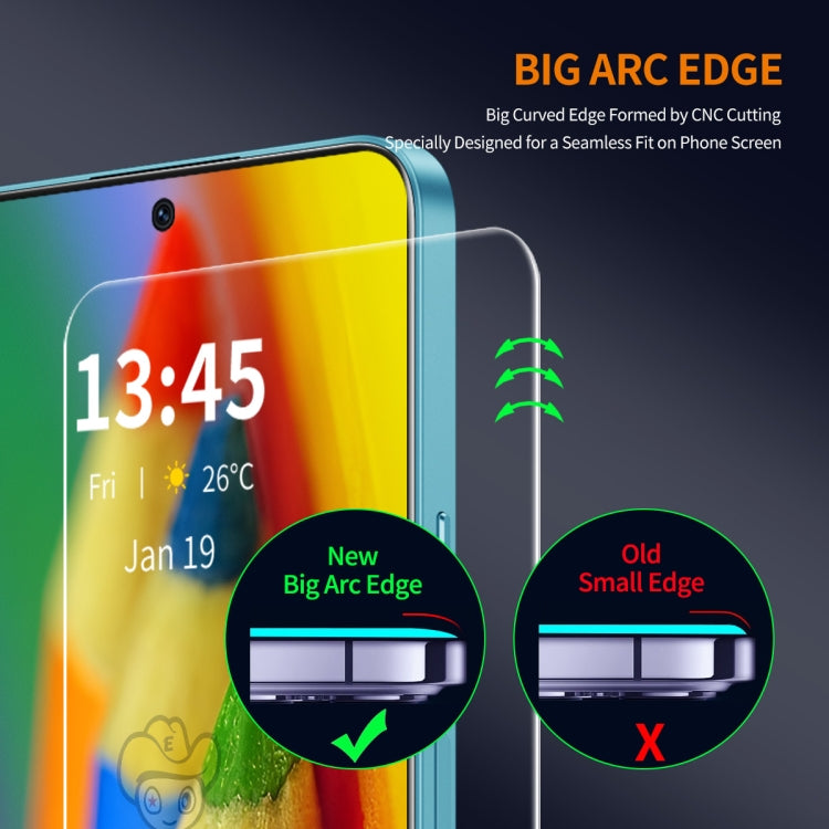 For Motorola Moto G15 2pcs ENKAY 9H Big Arc Edge High Aluminum-silicon Tempered Glass Film - Motorola Tempered Glass by ENKAY | Online Shopping UK | buy2fix