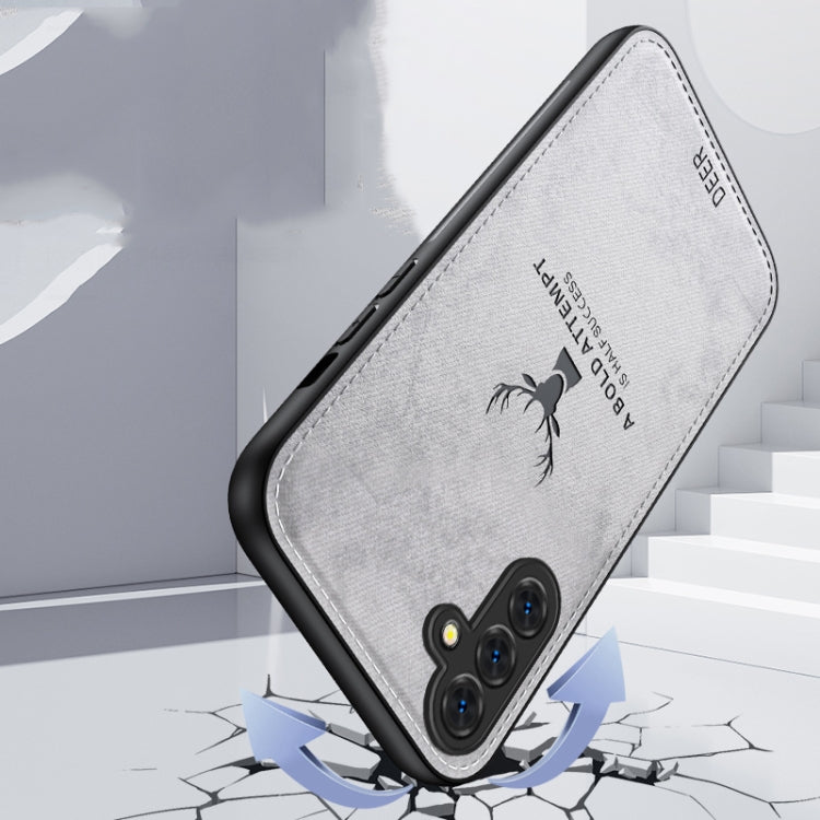 For Samsung Galaxy S25 5G Deer Head Cloth Skin All-inclusive Phone Case(Blue) by buy2fix