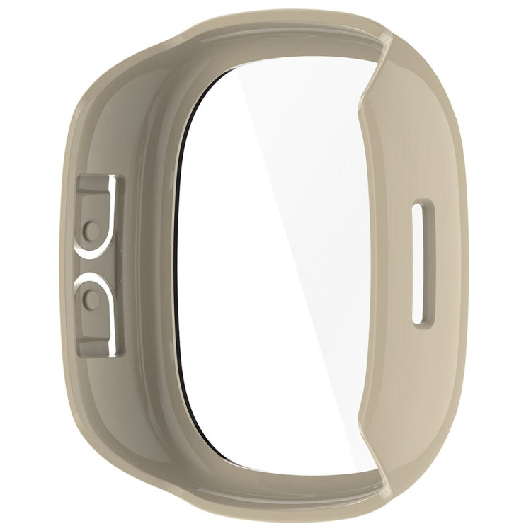 For Fitbit Ace LTE  PC + Tempered Glass Film Integrated Watch Protective Case(Ivory White) - Watch Cases by buy2fix | Online Shopping UK | buy2fix