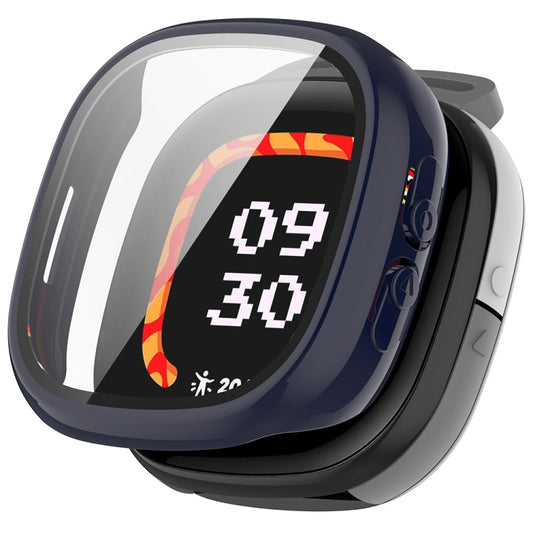 For Fitbit Ace LTE PC + Tempered Glass Film Integrated Watch Protective Case(Ink Blue) by buy2fix