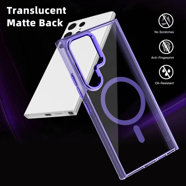 For Samsung Galaxy S23 Ultra 5G Ice Color Magnetic Series TPU Hybrid Acrylic Magsafe Phone Case(Transparent) - Galaxy S23 Ultra 5G Cases by buy2fix | Online Shopping UK | buy2fix