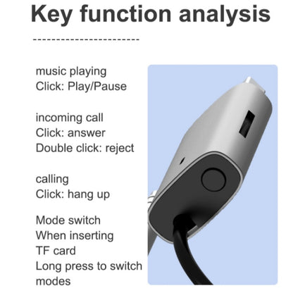 M01 Car Bluetooth Receiver Hands-Free Call  3.5mm AUX Stereo Car Wireless Adapter - Bluetooth Car Kits by buy2fix | Online Shopping UK | buy2fix