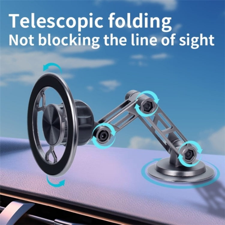 G188 Aluminum Alloy Adjustable Cellphone Stand Car Dashboard Magnetic Phone Holder(Grey) by buy2fix