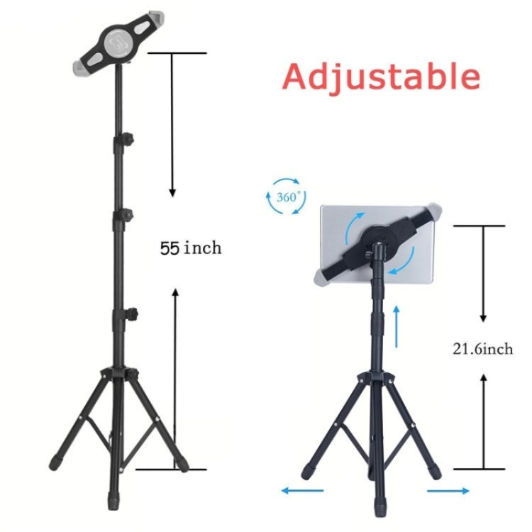 XWJ-LP002 For 7.9-12 inch Tablet Portable 360 Degree Rotation  Aluminum Alloy Tripod - Stand by buy2fix | Online Shopping UK | buy2fix