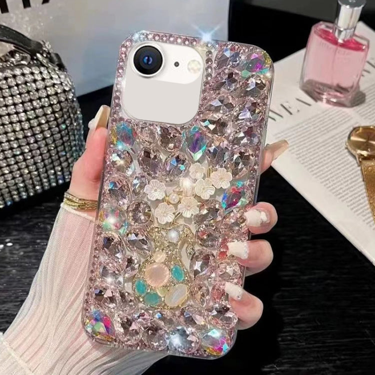 For iPhone SE 2022 /  7 / 8  Plum Blossom Handmade Diamond Inlay PC Phone Case(Pink) - iPhone SE 2022 / 2020 / 8 / 7 Cases by buy2fix | Online Shopping UK | buy2fix