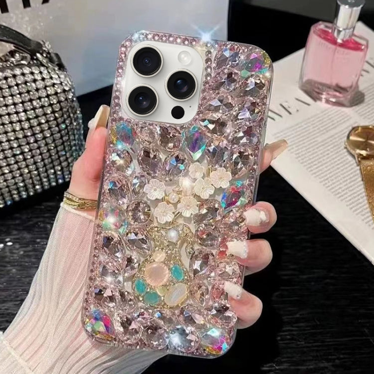 For iPhone 13 Pro Plum Blossom Handmade Diamond Inlay PC Phone Case(Pink) - iPhone 13 Pro Cases by buy2fix | Online Shopping UK | buy2fix
