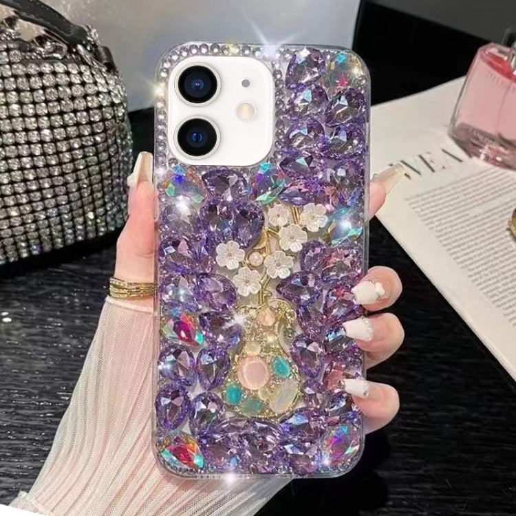 For iPhone 11 Plum Blossom Handmade Diamond Inlay PC Phone Case(Purple) - iPhone 11 Cases by buy2fix | Online Shopping UK | buy2fix