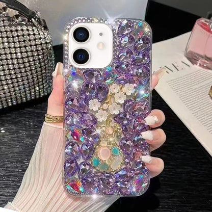 For iPhone 11 Plum Blossom Handmade Diamond Inlay PC Phone Case(Purple) - iPhone 11 Cases by buy2fix | Online Shopping UK | buy2fix