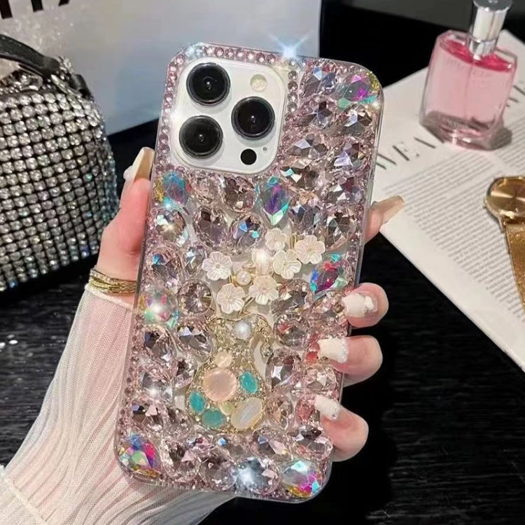 For iPhone 16 Pro Plum Blossom Handmade Diamond Inlay PC Phone Case(Pink) - iPhone 16 Pro Cases by buy2fix | Online Shopping UK | buy2fix
