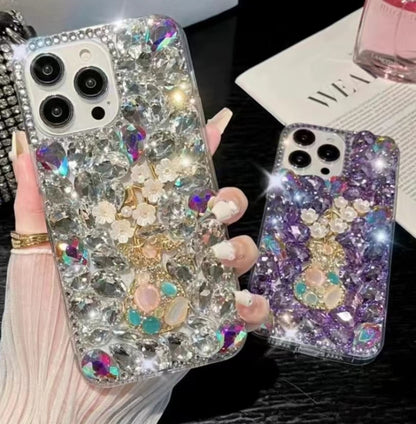 For iPhone 13 Pro Max Plum Blossom Handmade Diamond Inlay PC Phone Case(Pink) - iPhone 13 Pro Max Cases by buy2fix | Online Shopping UK | buy2fix