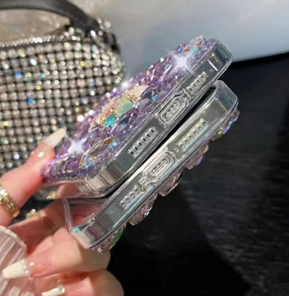 For iPhone 14 Pro Plum Blossom Handmade Diamond Inlay PC Phone Case(Purple) - iPhone 14 Pro Cases by buy2fix | Online Shopping UK | buy2fix