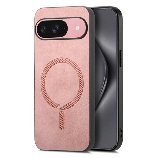 For Google Pixel 10 Retro Magsafe Magnetic PU Back Cover Phone Case(Pink) - Google Cases by buy2fix | Online Shopping UK | buy2fix