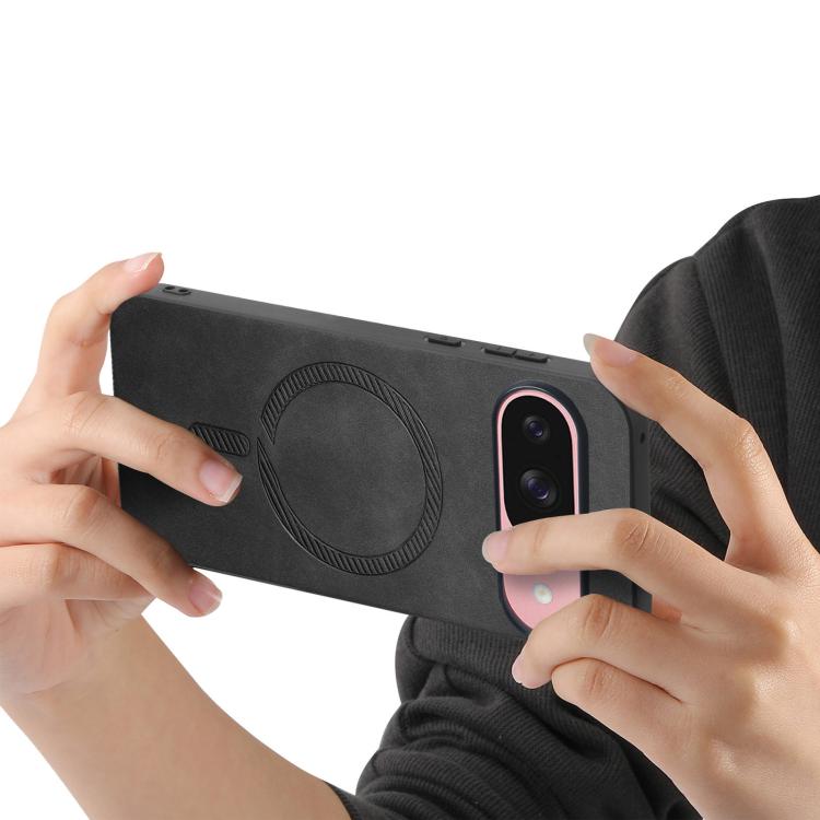 For Google Pixel 10 Retro Magsafe Magnetic PU Back Cover Phone Case(Black) - Google Cases by buy2fix | Online Shopping UK | buy2fix