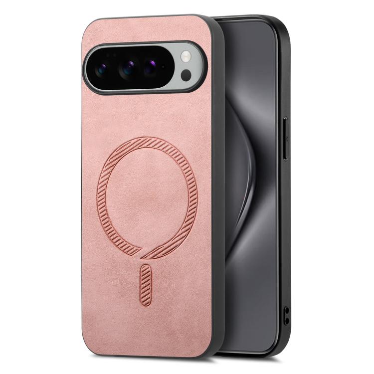 For Google Pixel 10 Pro XL Retro Magsafe Magnetic PU Back Cover Phone Case(Pink) - Google Cases by buy2fix | Online Shopping UK | buy2fix