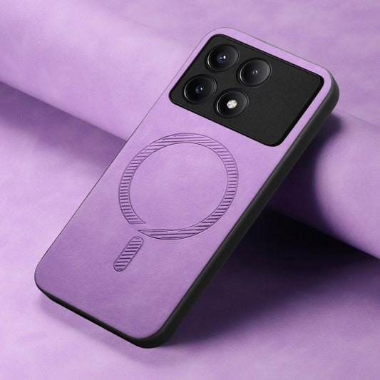 For Xiaomi Redmi K70 / K70 Pro 5G Solid Color Retro Magsafe PU Back Cover Phone Case(Purple) by buy2fix