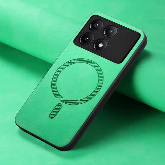 For Xiaomi Redmi K70 / K70 Pro 5G Solid Color Retro Magsafe PU Back Cover Phone Case(Green) by buy2fix
