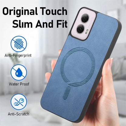 For Motorola Moto G Play 2024 4G Retro Magsafe Magnetic PU Back Cover Phone Case(Brown) by buy2fix