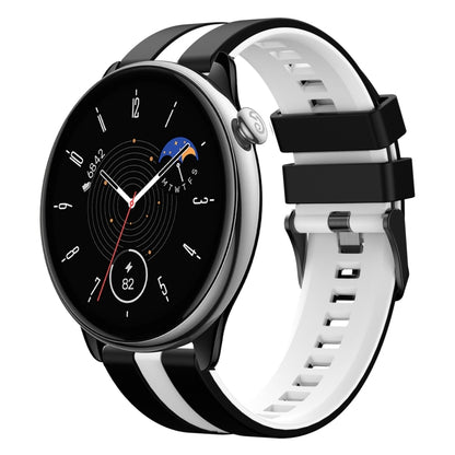 For Amazfit GTR Mini 20mm Two-Color Sports Silicone Watch Band(Black+White) - Watch Bands by buy2fix | Online Shopping UK | buy2fix